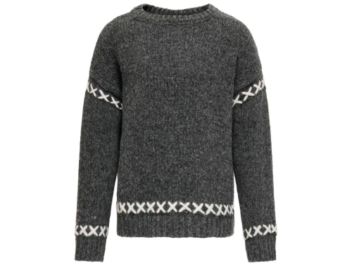 Kids ONLY dark grey melange/cloud dancer striktrøje